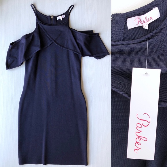 ✨HP!✨NWT Parker Indigo Cold Shoulder Bodycon Dress - Picture 4 of 5